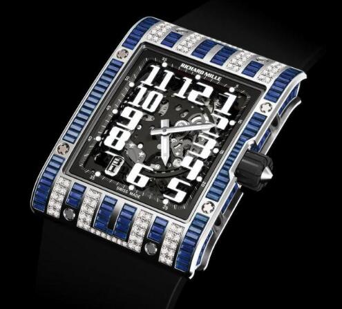 Review replica Richard Mille RM 016 White gold Baguette Sapphire Set watch